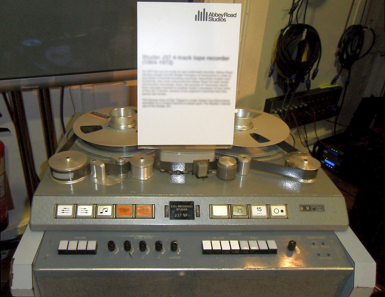 A Studer J37 four-track tape recorder at Abbey Road Studios.